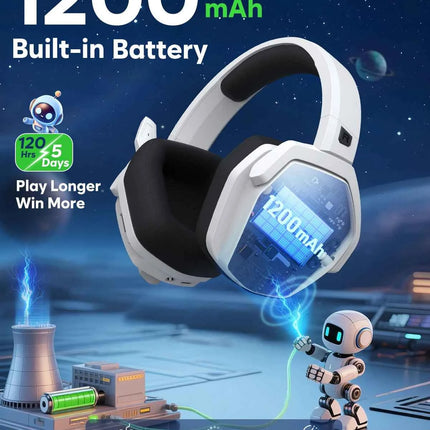NUBWO G06 Wireless Headsets Gamer with Charging Station for Headset and PS5 Controller Gaming Headphones Long Battery Life