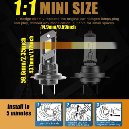 2pcs H7 PX26d Led Headlight Canbus Car Bulb Bright Moto Fog Light Auto Turbo Diode Lamp 12v 55w For Skoda Octavia 2 3 2006~2025
