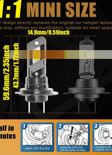 2pcs H7 PX26d Led Headlight Canbus Car Bulb Bright Moto Fog Light Auto Turbo Diode Lamp 12v 55w For Skoda Octavia 2 3 2006~2025