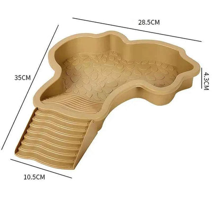 〔CC55〕Reptiles Water Dish With Anti-Slip Imitation Rock Ladders Food Water Bowl For Turtle Lizards Gecko Small Pet Supplies