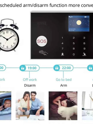 Sistema di allarme per casa WIFI GSM Allarme di sicurezza Host Ant-furto con gap porta Sensore di movimento PIR Tuya Smart App controllo lavoro Alexa