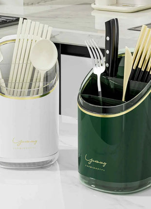 Luxury Chopsticks Storage Box, Household Kitchen Tube, Multi-Functional Draining Rack, Integrated Compartment Cage, Knife Holder