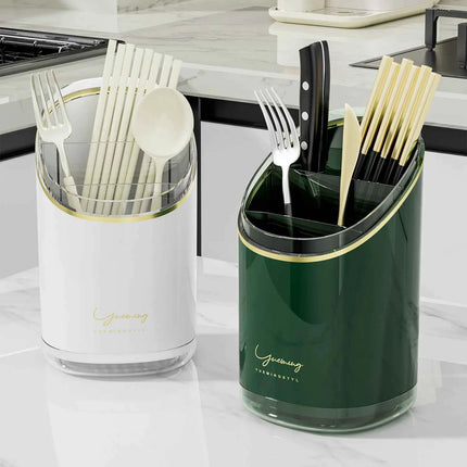Luxury Chopsticks Storage Box, Household Kitchen Tube, Multi-Functional Draining Rack, Integrated Compartment Cage, Knife Holder