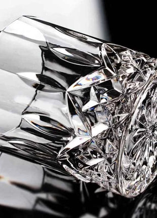 Set Bicchieri Whiskey in Vetro Crystal 230ml con Rilievi Trasparenti per Bar e Casa