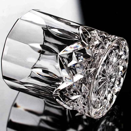 Set Bicchieri Whiskey in Vetro Crystal 230ml con Rilievi Trasparenti per Bar e Casa