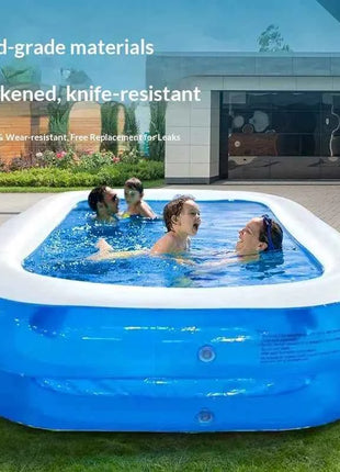 Piscina Gonfiabile in PVC Spesso, Pieghevole, Portatile, Grande per Famiglie, Giardino, Bambini e Adulti, con Scivolo, Accessori per Piscina