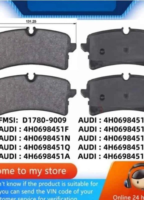 For Audi A8L S8 (D4/4H) RS6 (C7/4G5/4GD) RS7 (4GA/4GF) Rear Brake Pads / Auto Parts - 22040