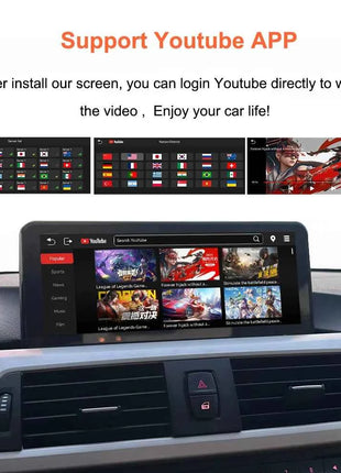 Bonroad 10.25 "Linux Carplay Android Auto Stereo For BMW 1/2/3/4 Series F20 F21 F23 F30 F31 F32 F33 F34 F35 F36 NBT 2013-2017
