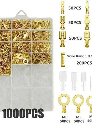 Male Female Wire Box Insulated Cable Macho Connector 2.8/6.3mm Electrical Crimp Terminals Termin Spade Connectors Assorted Kit