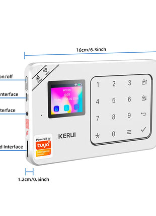 Sistema di Allarme GSM KERUI, Pannello di Allarme Domestico WiFi con Batteria Integrata, Kit di Allarme di Sicurezza Wireless 433MHz per Casa, Compatibile con Tuya Smart W181