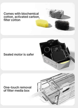 Aquarium Fish Tank Filter 4 in1 Water Purification Circulation Pump Small Built-in Submersible Pump Silent