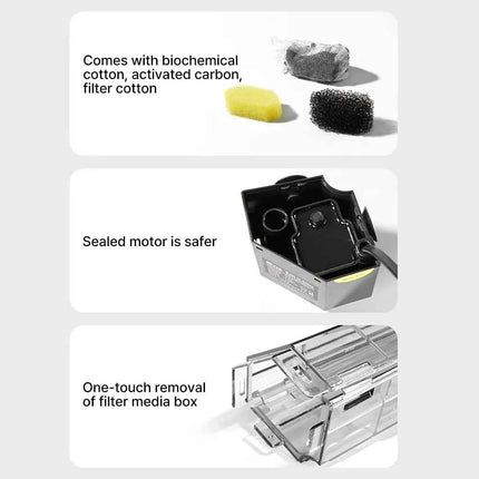Aquarium Fish Tank Filter 4 in1 Water Purification Circulation Pump Small Built-in Submersible Pump Silent