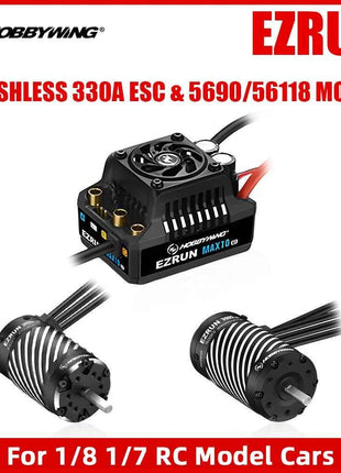 HOBBYWING EzRun ESC Motor Combo Brushless Sensorless 330A ESC 6V/7.4V/8.4V IP67 5690 56118 Brushless Motor For 1/8 1/7 RC Cars