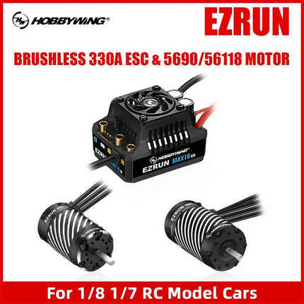 HOBBYWING EzRun ESC Motor Combo Brushless Sensorless 330A ESC 6V/7.4V/8.4V IP67 5690 56118 Brushless Motor For 1/8 1/7 RC Cars