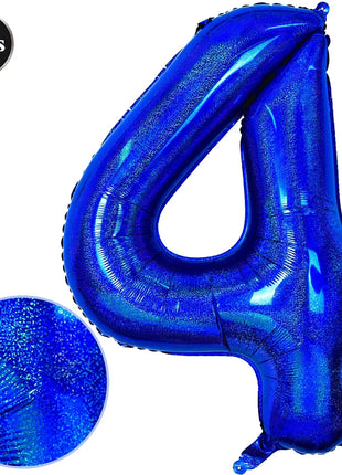 Palloncino laser blu da 40 pollici digitale 0123456789 Palloncino a elio foil Ragazzi Ragazze Compleanno Decorazioni per feste blu Palloncino Bluey
