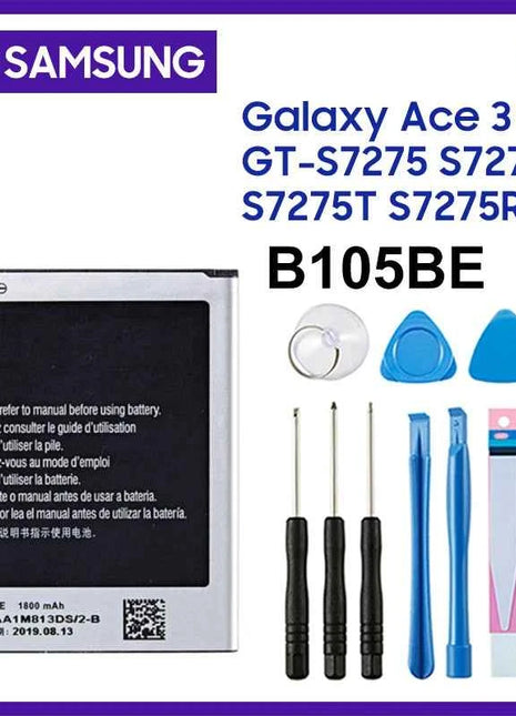Batteria di ricambio per telefono B105BE per Samsung Galaxy Ace 3 LTE GT-S7275 S7275B S7275T S7275R S7278 S7278U SGH-T399 B105BU 1800mAh