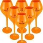 Set 6 Flute Champagne in Acrilico Giallo Policarbonato per Piscina Feste e Outdoor