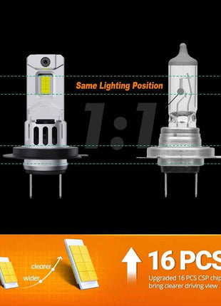 MAIDSIE H7 LED Headlight Bulb Mini Wireless 1200W 220000LM 6500K CSP for Car Headlamp Auto Diode Lamps Turbo Led 12V Automobile