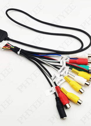 Cablaggio audio video RCA a 20 pin, cavo slot per scheda SIM 4G, uscita subwoofer CVBS Aux Amp Control Fan Jack Mic Wire per Android per auto