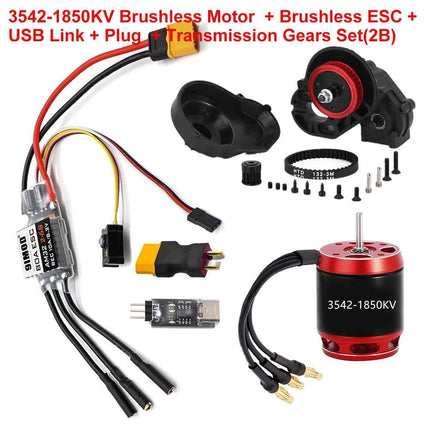9IMOD RC Brushless Combo AM32 80A ESC 3542 1850KV/2250KV Brushless Motor Gearbox for Axial SCX10 RC Crawler Car Upgrades Parts