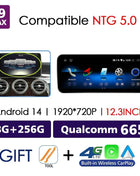 Android 14 Wireless CarPlay For Mercedes Benz C Class W205 Screen Android Auto Multimedia Navigation GPS SWC DSP 4G WiFi