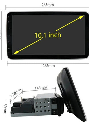 8+128G 10.1'' 360 Rotatable 1 Din AutoRadio GPS for Universal Car Multimedia Player Stereo 1DIN Video Autoradio Carplay HeadUnit