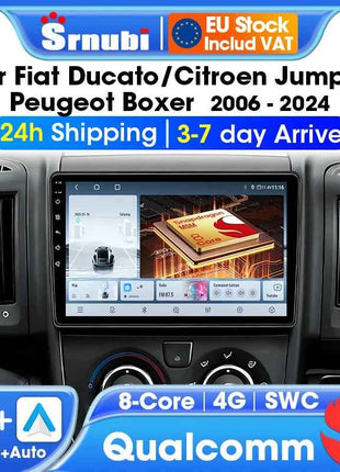 Android for Fiat Ducato Peugeot Boxer Citroen Jumper 2006-2022 Carplay Auto Car Radio Multimedia Player GPS Navigation Screen