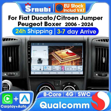 Android for Fiat Ducato Peugeot Boxer Citroen Jumper 2006-2022 Carplay Auto Car Radio Multimedia Player GPS Navigation Screen