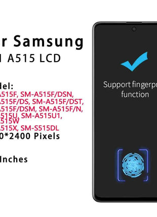 New Tested Display For Samsung A51 LCD Touch Screen A515F Digitizer Assembly AMOLED For Samsung A51 LCD SM-A515F/DS Replacement