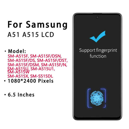 New Tested Display For Samsung A51 LCD Touch Screen A515F Digitizer Assembly AMOLED For Samsung A51 LCD SM-A515F/DS Replacement