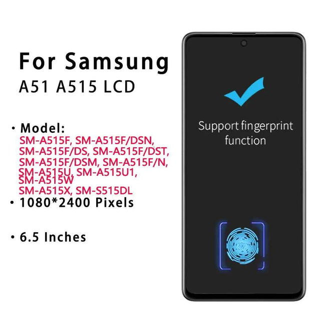 New Tested Display For Samsung A51 LCD Touch Screen A515F Digitizer Assembly AMOLED For Samsung A51 LCD SM-A515F/DS Replacement