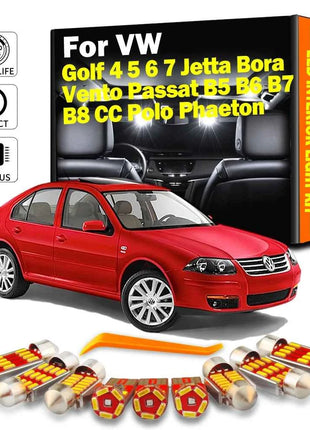 ZUORUI For Volkswagen VW Golf 4 5 6 7 Jetta Bora Vento Passat B5 B6 B7 B8 CC Polo Phaeton Car Bulb LED Interior Light Kit Canbus