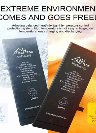 PINZHENG Real High Capacity Battery For iPhone 5S SE 6 6S 7 8 Plus X Xr Xs Max Phone Replacement Bateria Warranty One Year