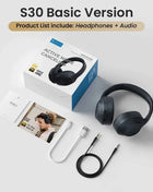 HAYLOU S30 Wireless Bluetooth 5.4 Headphones 43dB Adaptive Noise Cancelling Headsets 40mm Dynamic Driver 80H Playtime Earphones
