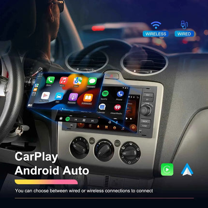 Hikity 2Din 7 "Car Radio for Transit Fiesta Focus Galaxy Mondeo Fusion Kuga C/S-Max Car Player Carplay/Auto GPS WIFI Touch display