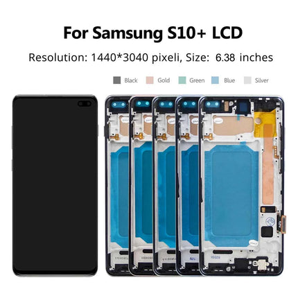 TFT con cornice per Samsung S10 Plus S10 + G975F Display LCD Touch Screen digitale per Samsung S10 G973F Parti di ricambio per schermo