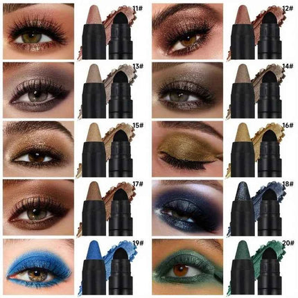 PECOLOVERS Champagne Brown Metallic Eyeshadow Stick - Waterproof, Long-Lasting Glitter Highlighter & Brightening Pencil Crayon