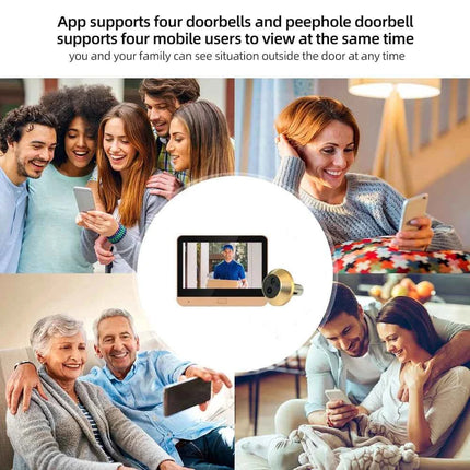 Tuya Smart 2.4G Wifi Peepholes Door Camera For Home 1080P HD Door Eye Viewer Support PIR With Microphone For Home Security