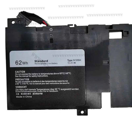 HD New Laptop Battery 15.2V 62Wh N1WM4 for Dell Alienware 13 R2 Series ALW13ED-2708 ALW13ED-2608 ALW13ED-1508