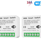 16A Tuya WiFi Smart Switch 2-way Control with Energy Monitor Switch Mini Smart Breaker Smart Life Control  Alexa Via Google Home