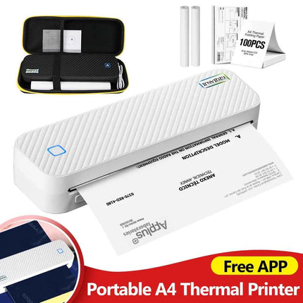 Portable A4 Thermal Printer Bluetooth Photos PDF Document Printing Machine Folded Rolls Paper For Office Work Home School Travel