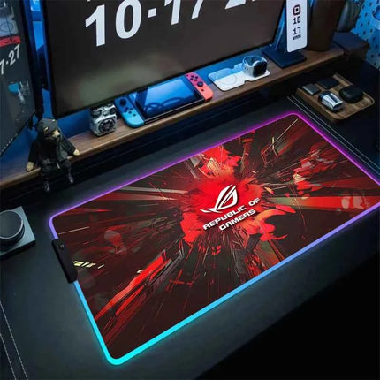 Black Mouse Pad Asus Rgb Gaming Mause Mat Anime Mats Gamer Rug Pc Xxl Cute Pads Large Game Keyboard Carpet Backlight Mousepad