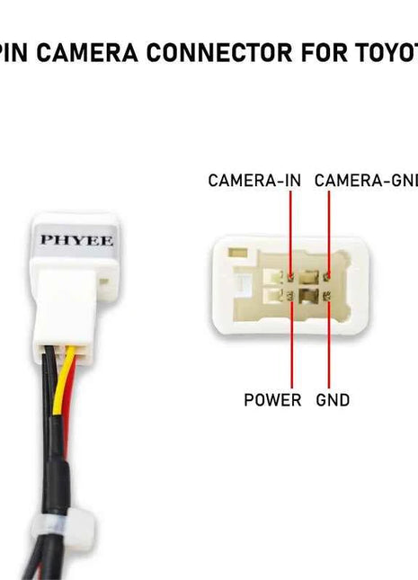 Cablaggio per Ingresso Telecamera Retromarcia a 4 Pin, Connettore RCA, per Schermo Originale Toyota Corolla, Camry, RAV4, Highlander, Prado