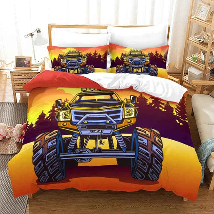 M-Monster Jam Bedding Set Single/Twin/Full/Queen/King Size Monster Jam F-F1 Bed Set Aldult Kid Bedroom Duvetcover Sets 3D Anime