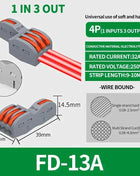 1 In Multiple Out Push-in Electrical Wire Connector Terminal Block Universal Fast Wiring Cable Connectors For Cable Connection
