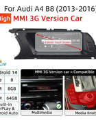 Fast Shipping Wireless CarPlay Screen For Audi A4 B8 A5 8K 2008-2016 Car Multimedia Player Android 14 8+128GB Stereo GPS Navi