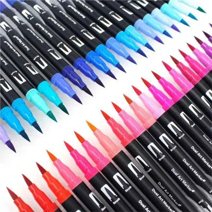 Set Pennarelli Manga Dual Tip 12/24/36/120 Colori Acquerello Fineliner per Calligrafia e Arte