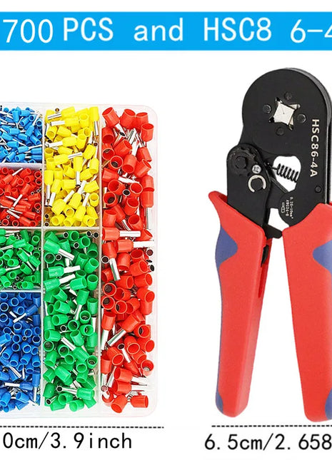 Terminale a crimpare tubolare VE, set combinato di pinze terminali a crimpare multiple, connettore per apparecchiature elettriche, pinze a crimpare