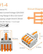 5/10PCS Universal Compact Wire Connector Quick Splitter Electrical Cable Terminal Block For 28-12AWG Small Wiring Connector