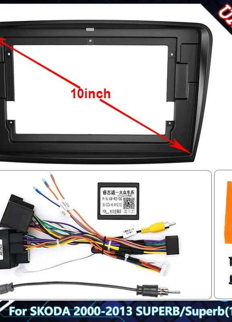 Telaio autoradio per Skoda Superb2000-2016 10.1 pollici pannello Stereo cablaggio adattatore cavo di alimentazione supporto Decoder Canbus